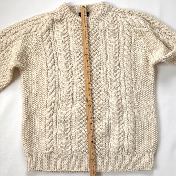 Polo Ralph Lauren 100% Wool Cable Knit Fisherman Sweater Chunky Heavy Weight - Picture 9 of 12